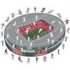 Iconic Puzzles - Arsenal FC, Emirates Stadium, puzzle in legno 100% ecosostenibile con licenza ufficiale, taglia S, 150 pezzi