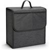 VINATO Organizer per Bagagliaio Auto in Feltro, Borsa Bagagliaio con Velcro & 2 Tasche in Rete, Robusto & Compatto, Universale Organizer Baule per Attrezzi e Cura dell'Auto Accessori (29X15×30cm)