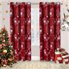 LORDTEX Tende natalizie con stampa di cervi e neve, per soggiorno e camera da letto, tende oscuranti con isolamento termico, tende per finestre con riduzione del rumore, lunghe 133 x 249 cm, rosso