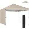 Torvex Gazebo pieghevole 3 x 3 m con parete laterale, metallo e Oxford, beige | Struttura in metallo, telo in tessuto Oxford, apertura pop-up, parete laterale inclusa, colore beige