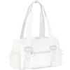 ALANTOP Piccola borsa da palestra da donna, impermeabile, mini borsone con tasca bagnata, borsa leggera da viaggio per sport, nuoto, yoga e uso quotidiano, bianco, Sportivo