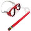 ifundom Set Snorkeling con Maschera Antiappannamento Rossa | Lente ad Alta Definizione, Tubo Incluso, Silicone Alimentare, per Viso, Stagione Calda e Allenamento