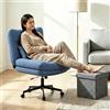 Submi Sedia Scrivania ad Altezza Regolabile Sedia da Ufficio Ergonomica con Ruote, Sedia Postazione Trucco con Sgabello Contenitore, Sedia Girevole con Cuscino Spesso per Ufficio, Soggiorno, Blu
