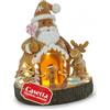 Avilia Santa Ginger Babbo Natale Pan di Zenzero Luminoso con LED e Musica | Casetta natalizia in resina a forma di Babbo Natale con porta apribile, luce LED calda e melodie, a batterie AAA, 20,6 cm