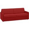 Vente-unique - Divano letto 4 posti a ribalta Letto con doghe larghe 160 cm Materasso 18 cm Tessuto Rosso - CALIFE