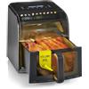GOURMETmaxx Friggitrice ad aria calda con finestra e tetto panoramico, 7 l, elegante friggitrice ad aria calda con friggitrice e timer, friggitrice con 10 programmi e 7 funzioni, friggitrice ad aria