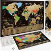 W WANDERLUST MAPS Due mappe da grattare - Mappa del mondo + mappa degli Stati Uniti - mappe da grattare in versione poster deluxe per adulti e bambini - prodotte in Europa.