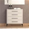 Dmora Cassettiera Chikoya 90x40x94h cm Bianco 4 Cassetti Apertura Scorrevole, Chiusura Scorrevole
