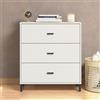 Dmora Cassettiera Chikina 80x40x90h cm Bianco 3 Cassetti Apertura Scorrevole, Chiusura Scorrevole
