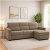 Dmora Divano Fisso con Penisola Zelinda 285x160 cm Grigio Tortora Sfoderabile Reversibile, Idrorepellente Multiposizione Made in Italy