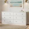 Dmora - Credenza Janine, Buffet da soggiorno, Madia da salotto, Dispensa da cucina, 143x30 h68 cm, Bianco