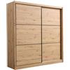 Dmora Guardaroba Grande Kakesa 213x216h cm Marrone Rovere Nodi Appendiabiti 5 Ripiani, Armadio Camera da Letto Apertura Scorrevole