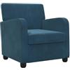 vidaXL Poltrona Blu Velluto