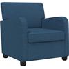 vidaXL Poltrona Blu Tessuto