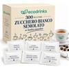ecodrinks Zucchero Bustine Monodose 4 g - 300 Bustine Zucchero Bianco per Caffè e Tè | Porzioni Singole da 4 g, Ideali per Caffè, Tè e Tisane, Adatte a Bar, Ristoranti, Hotel, Uffici e Casa, Confezioni Monouso