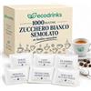 ecodrinks Zucchero Bustine Monodose 4 g - 1000 Bustine Zucchero Bianco per Caffè e Tè | Porzioni Singole da 4 g, Ideali per Caffè, Tè e Tisane, Adatte a Bar, Ristoranti, Hotel, Uffici e Casa, Confezioni Monouso