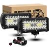 RIGIDON 2 x Faro da Lavoro Led con 12V Cablaggio Kit, 7 pollici 18 cm 120W | Spot Flood Luci di Lavoro Fuoristrada, Fari di profondità, Faretto Fendinebbia per 4x4 Offroad SUV ATV UTV Camion Trattore