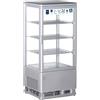 METRO Professional Vetrina Panoramica Refrigerata GGC2078SV, 78 L, 3 Ripiani Regolabili, Illuminazione LED, Argento