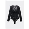 Tezenis Body Manica Lunga Lady Romance Donna Nero