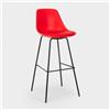 Superstool Willis sgabello alto in metallo per cucina, bar con cuscino design moderno - rosso