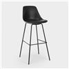 Superstool Willis sgabello alto in metallo per cucina, bar con cuscino design moderno - nero