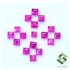 SBI Gems 1.08 Cts Rubino Naturale Taglio Quadrato Sfaccettato 15 Pezzi Lotto 2x2x1.5 MM