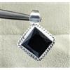 Ciondolo Solitaire Diamante Nero Black Diamond 7,50 Ct Argento 925 Donna
