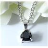 Ciondolo Donna Solitario Diamante Nero Pear 5.65 Ct Argento Sterling AGI