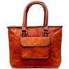 Fatto a mano Borsa Tote Fatta A Mano In Vera Pelle Di Capra Spaziosa 14" Da Donna