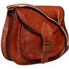 Fatto a mano 13" Borsa Tracolla Donna In Vera Pelle Fatta A Mano Vintage Retro Marrone