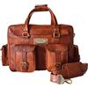 Fatto a mano Borsa A Tracolla Per Laptop In Vera Pelle Vintage Da Uomo Con 4 Tasche 18"