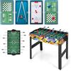 COSTWAY 12 in 1 Set da Tavolo per Giochi Combo, Tavolo Multiuso con Calcio Balilla Air Hockey Biliardo Ping Pong Scacchi Bowling, Set Combinato per Giochi Multipli