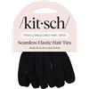 Kitsch Elastici Capelli in Nylon Senza Danni 6 pz - Nero | Elastici capelli donna, resistenti ed elasticizzati, senza strappi, ideali per code, raccolti e trecce