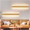 ZMH Lampada da parete per interni 2 pezzi LED in legno - 100 CM 36W moderna | lampada da corridoio, luce indiretta su e giù, luce bianca calda 3000K, illuminazione da parete per soggiorno