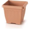 IMJ-Global Vaso Fioriera per piante Fiori TERRA DKWT15 H13 da interno esterno Quadrato Terracotta 1,7 Litri 15x15x13 cm design Classico in plastica da balcone