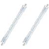 LEDLUX 2 Pezzi Lampade Alogena R7S Dimmerabile, Bianco Caldo 2800K, R7S 118mm 120W 2215 Lumen