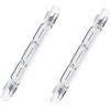LEDLUX 2 Pezzi Lampade Alogena R7S Dimmerabile, Bianco Caldo 2800K, R7S 78mm 80W 1375 Lumen
