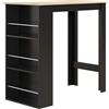 HOMCOM Tavolo da bar in piedi 112x57x106cm Nero Naturale | Tavolo alto da cucina, 3 ripiani