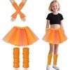 AffeGifts Costumi Accessori Anni 80 Vestiti, Scaldamuscoli Bambin Ragazze Neon Leg Warmers Reti da Pesca Guanti e Fancy Dress Tutu per Gli Anni '80 Festa A Tema Festa Discoteca Costume Carnevale