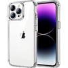 tigratigro Cover per iPhone 14 Pro 6.1 Pollici, Anti Ingiallimento,Custodia con Assorbimento degli Urti e Anti-Graffio,Struttura Protettiva Antiscivolo, Classico Stile Cover Trasparente