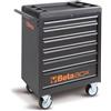 BETA UTENSILI Beta Carrello Cassettiera Portautensili In Acciaio Con 6 Cassetti E Serratura Bloccaggio Colore Grigio Antracite