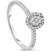 ALFIERI & ST. JOHN Anello ovale in oro bianco 18 kt con diamanti misura 16 ginevra alfieri & st. john
