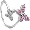 ALFIERI & ST. JOHN 925 Anello incanto in argento con pavé zirconi bianchi e rosa