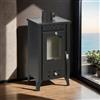 Dmora - Stufa a Legna Dtatarusan, Caminetto a Legna, Focolare a Legna, Stufa Rustica, Made in Italy, 39x33 h74 cm, Nero