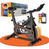 DH FitLife Cyclette Magnetica da Casa | Spin Bike con APP & Sensore Cardio | Resistenza Magnetica Silenziosa | Freno di Emergenza | Manubrio & Sella Regolabili | Utenti 150-195 cm | Portata 120 kg