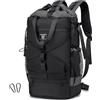 BAGZY Zaino Rolltop 17.3 Pollici Porta PC Lavoro Zaino per British Airways 40x30x15 Impermeabile Zaini da Viaggio con Compartimento per Laptop Zaini per Viaggio Scuola Campeggio Escursionismo Nero