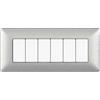 Biesse Placca 6 moduli argento satinato compatibile Bticino Matix Biesse 6P