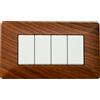 Biesse Placca Effetto Legno 4 Posti Bticino Matix Compatibile | Stile Autentico e Raffinato