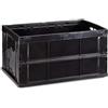 Relaxdays Cassetta Pieghevole, Stabile, da Lavoro, Plastica Resistente, 60L, HLP 31,5 x 58,5 x 40 cm, Nero