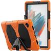 TECHGEAR Custodia Robusta Compatibile con Samsung Galaxy Tab A8 10.5 2022 (SM-X200 / SM-X205) Resistente agli Urti e all'impatto - Cover con Supporto per i Bambini, Lavoro e Scuola [Arrancione]